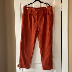 orange corduroy pants
